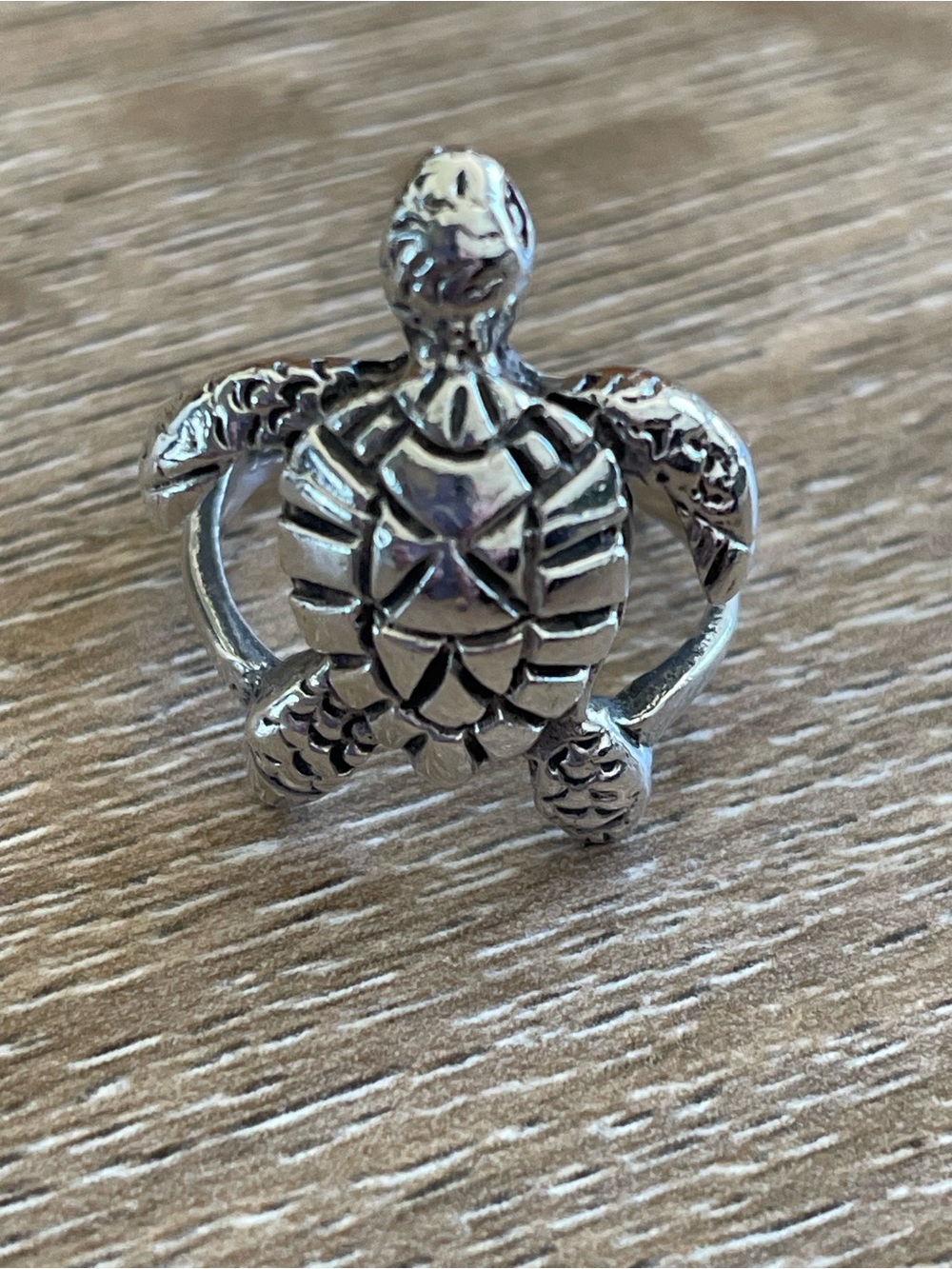 Silver Turtle Statement Ring - Turtle Design - Picture 3 of 5